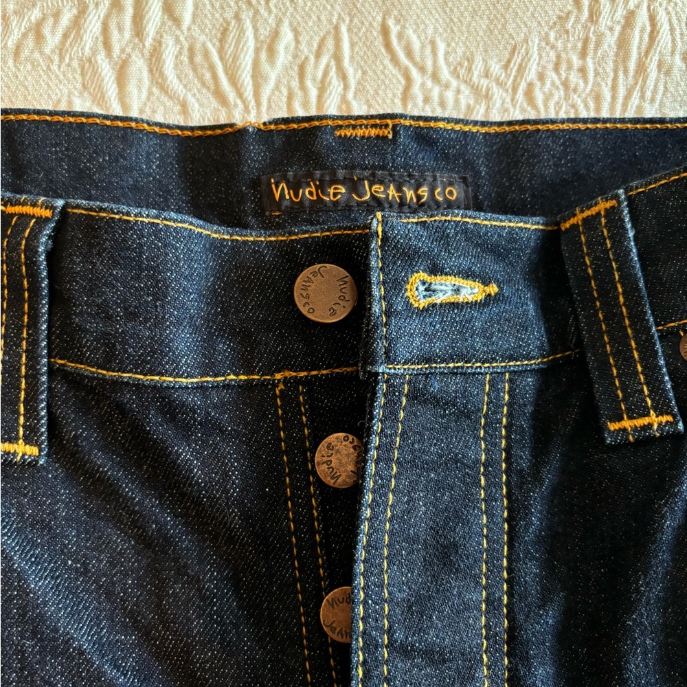 Nudie Jeans Grim Tim slim straight dark wash Japanese denim 34Wx34L
